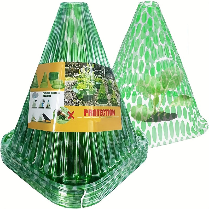 5pcs Reusable Frost Proof Plastic Floral Plant Bell Jar Sets Winter Plant Cover