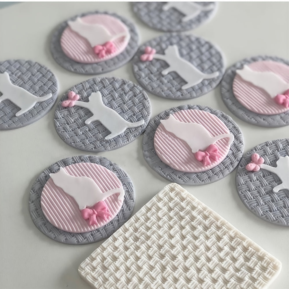 Candy Silicone Mold Knitted Texture Pattern Sweater Weave