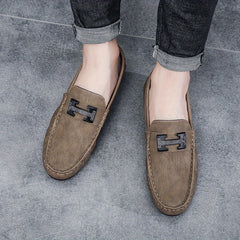 Men's Letter Decor Loafer Shoes Non-slip Driving Moccasins