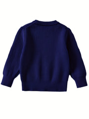 Boys Pullover Sweaters Kids Toddlers Long Sleeve Knit Bear Decor Sweaters