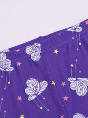 Kid's Unicorn Floral Print 2pc Pajama Set Comfortable Loungewear