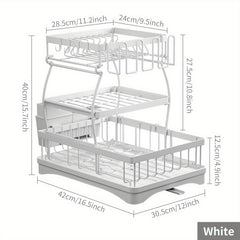3 Tier Large Dish Drying Rack Organizer with Utensil Holder