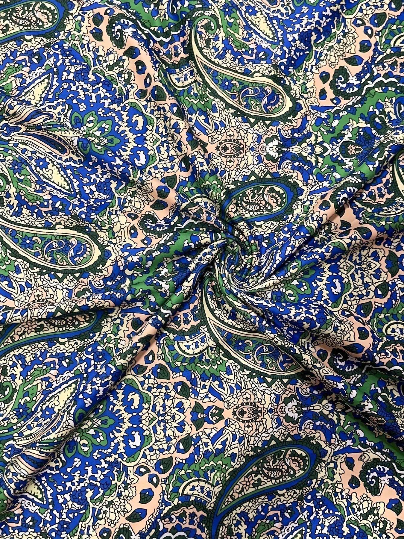Boho Dress Women's Paisley Floral Print Lantern Sleeve Midi Dress