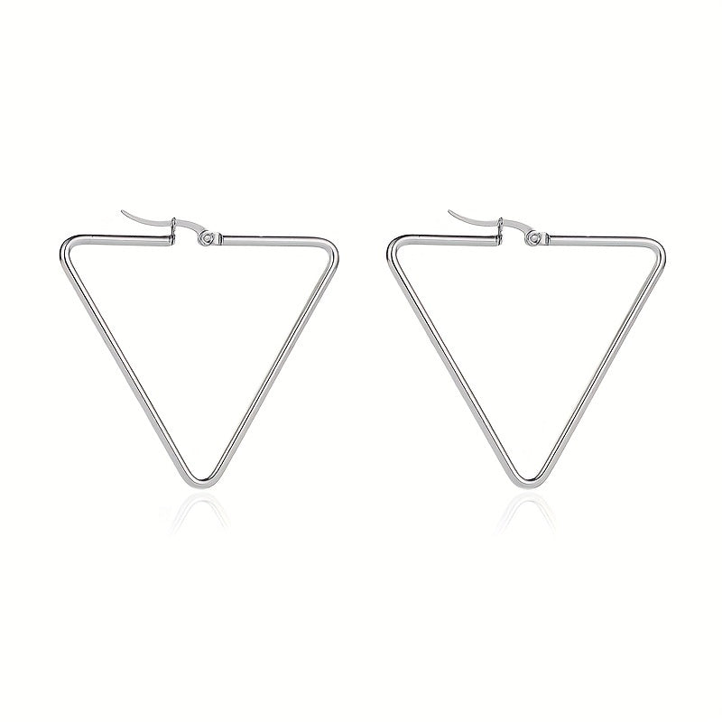 Y2K Style Stainless Steel Geometric Triangle Earrings Set