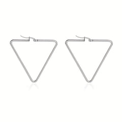 Y2K Style Stainless Steel Geometric Triangle Earrings Set