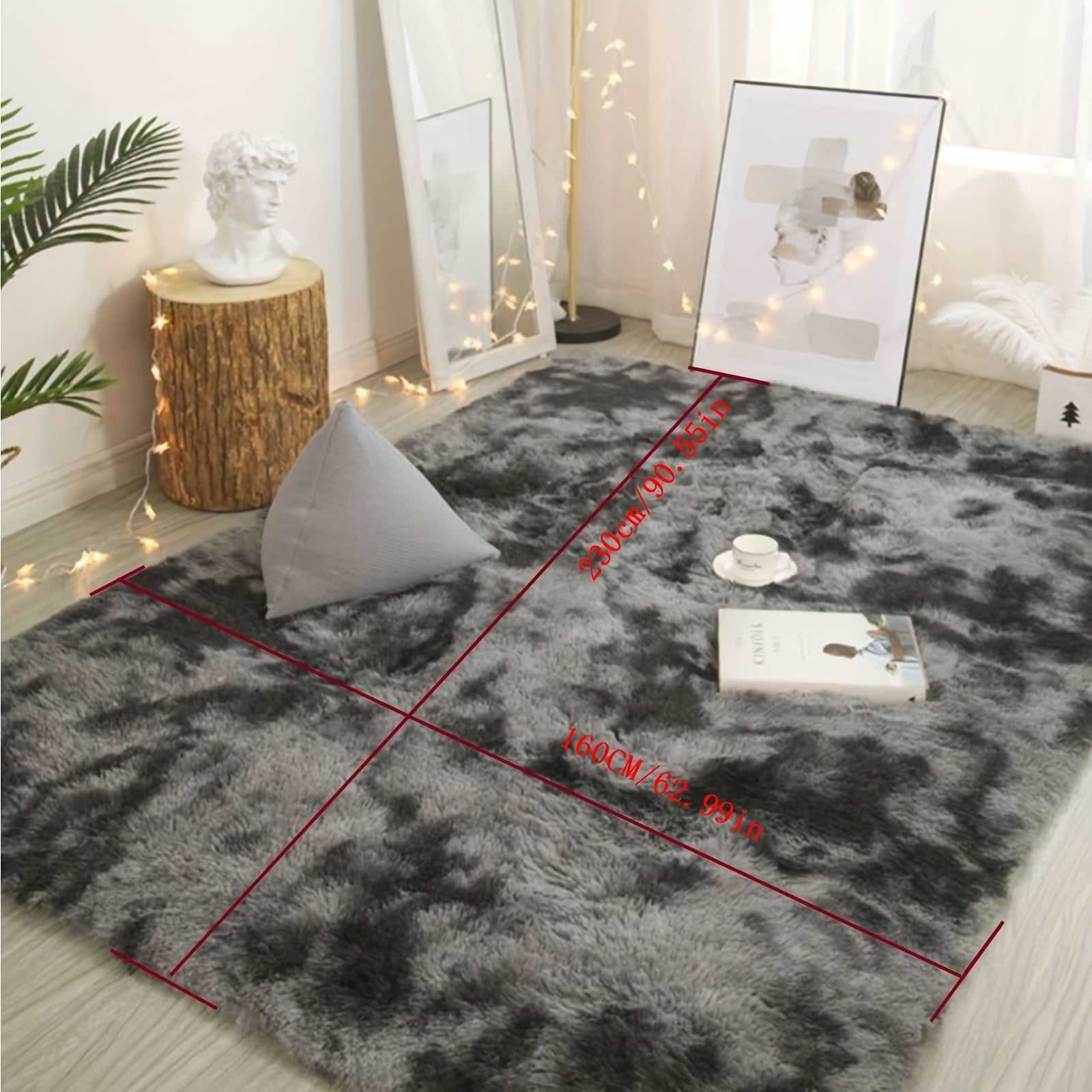 Soft Non-Slip Shag Area Rug for Living Room Bedroom Decor Machine Washable