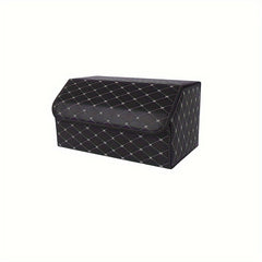 1pc Car Trunk Storage Box PU Leather Organizer Dustproof Lid Supplies