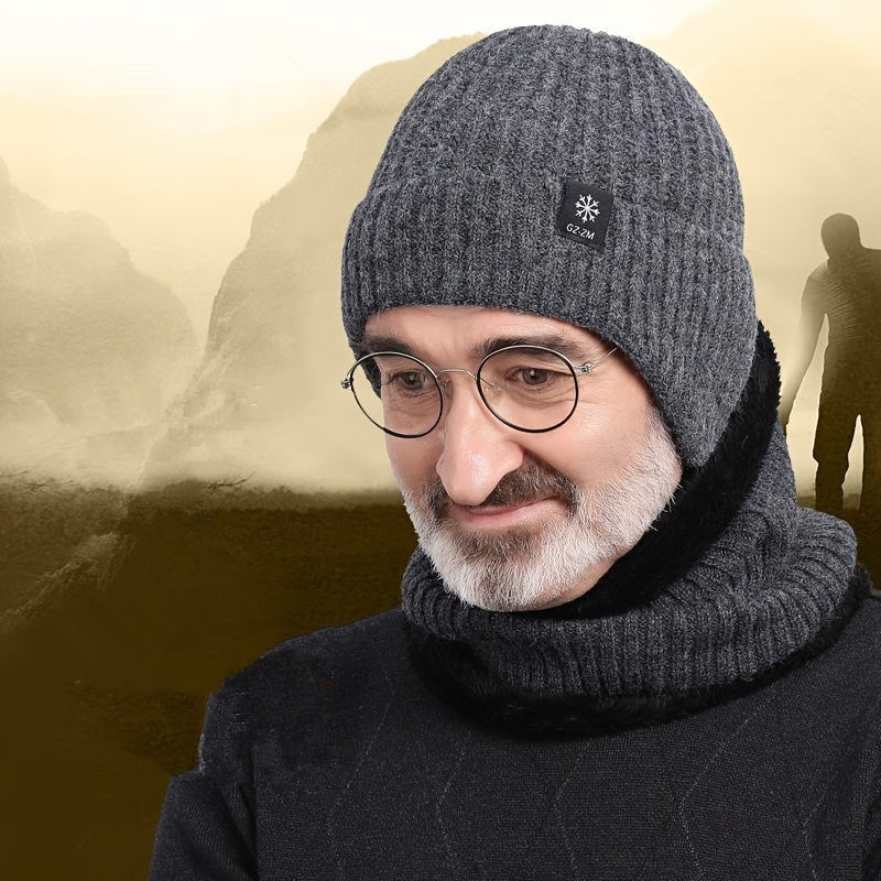 Men's Winter Warm Knitted Beanie Hat for Old Man Dad Grandpa