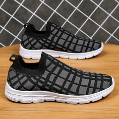 Women's Plaid Pattern Socks Sneakers Lightweight Knit Walking Shoes