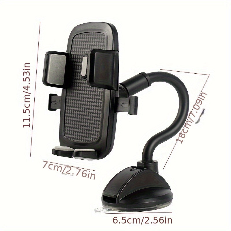 Car 360 Rotation Telescopic Long Rod Suction Cup Phone Bracket