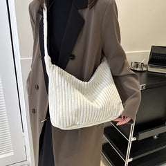 Striped Mini Shoulder Bag Versatile Cross Body Bag
