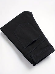 Men's Wing Embroidery Jeans Distressed Denim Pants