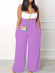 Casual Two piece Set Tube Top & Wide Leg Jumpsuit Women's Clothing