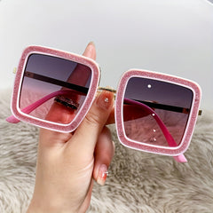 Oversized Square Frame Sunglasses Gradient Lens Wrap Around Eyewear