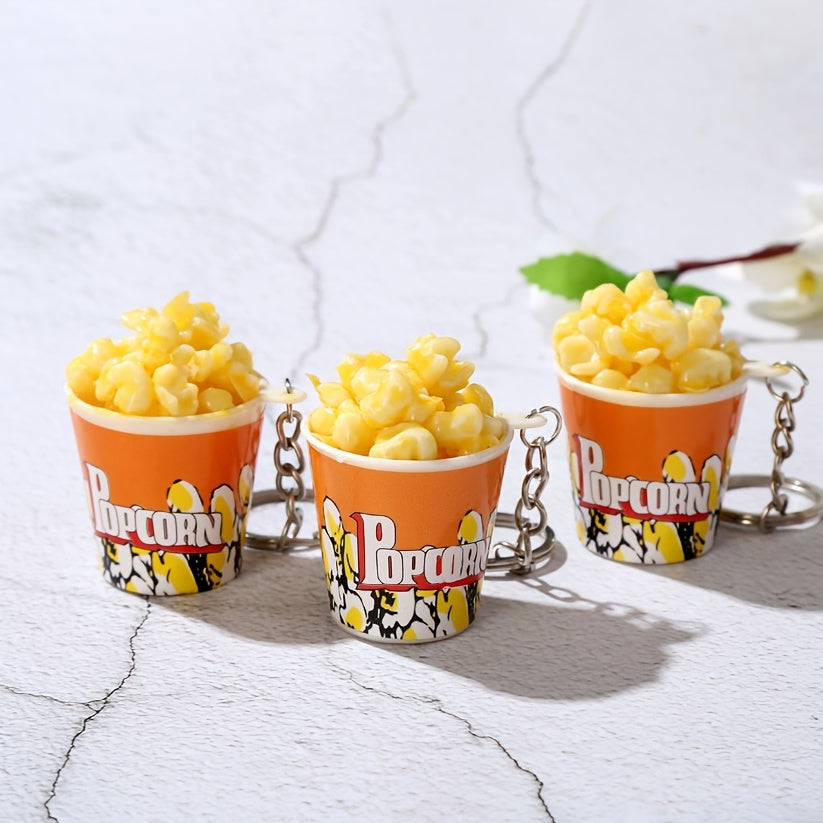 PVC Food Popcorn Key Ring for Car Key Chain