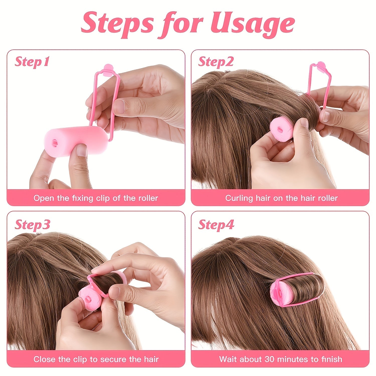 18pcs Large Soft Foam Hair Rollers for Hair Styling, 4.0cm Size