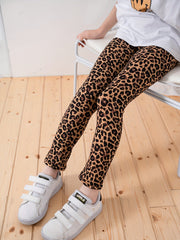 Leopard Print Girls Leggings Soft and Versatile All Seasons