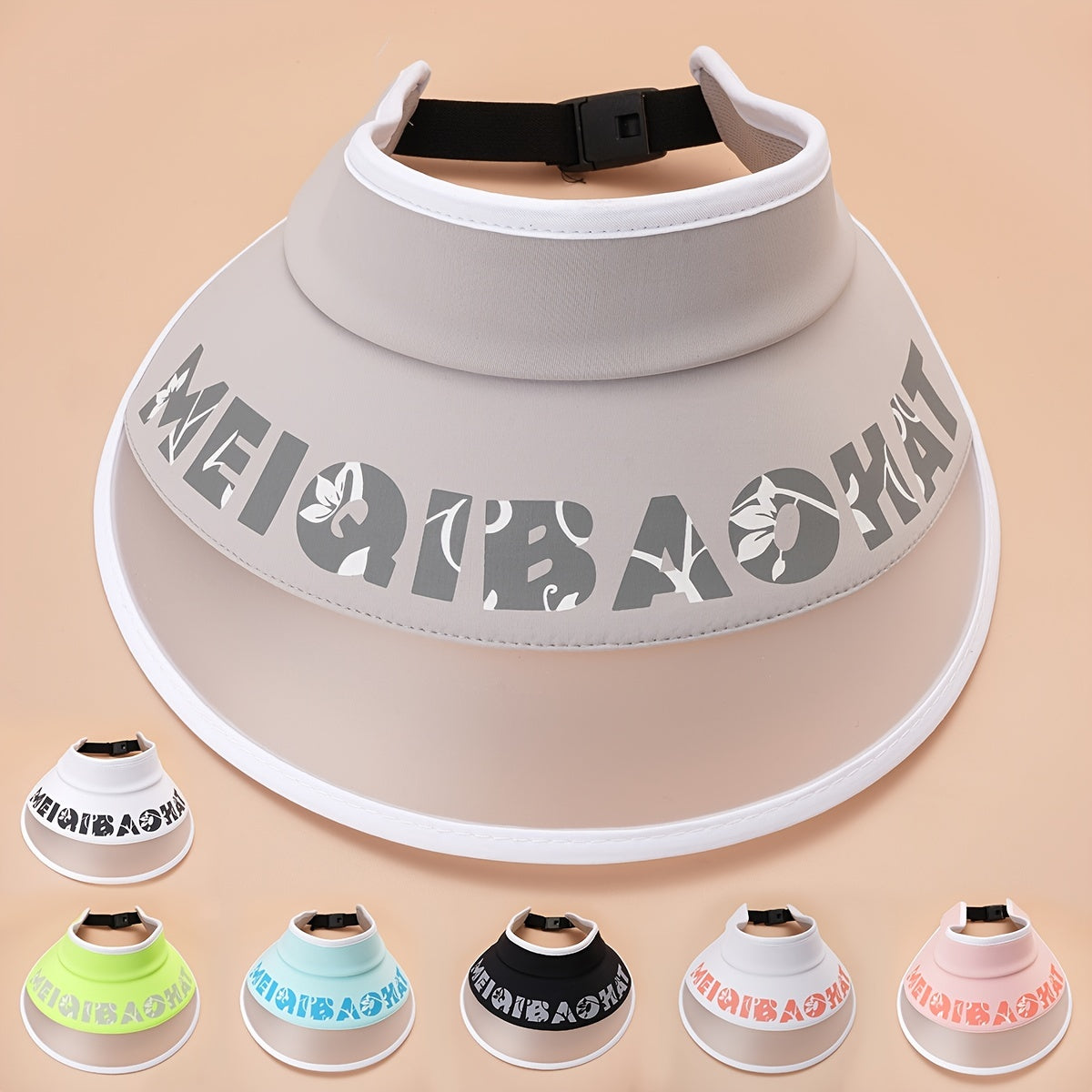 Letter Print Visors Sunscreen Hat UV Protection Face Cover Ponytail Cap