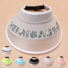 Letter Print Visors Sunscreen Hat UV Protection Face Cover Ponytail Cap