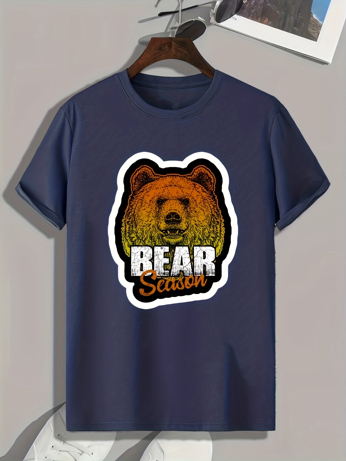BEAR Season Print Men's Graphic T shirt Casual Comfy Tees For Summer