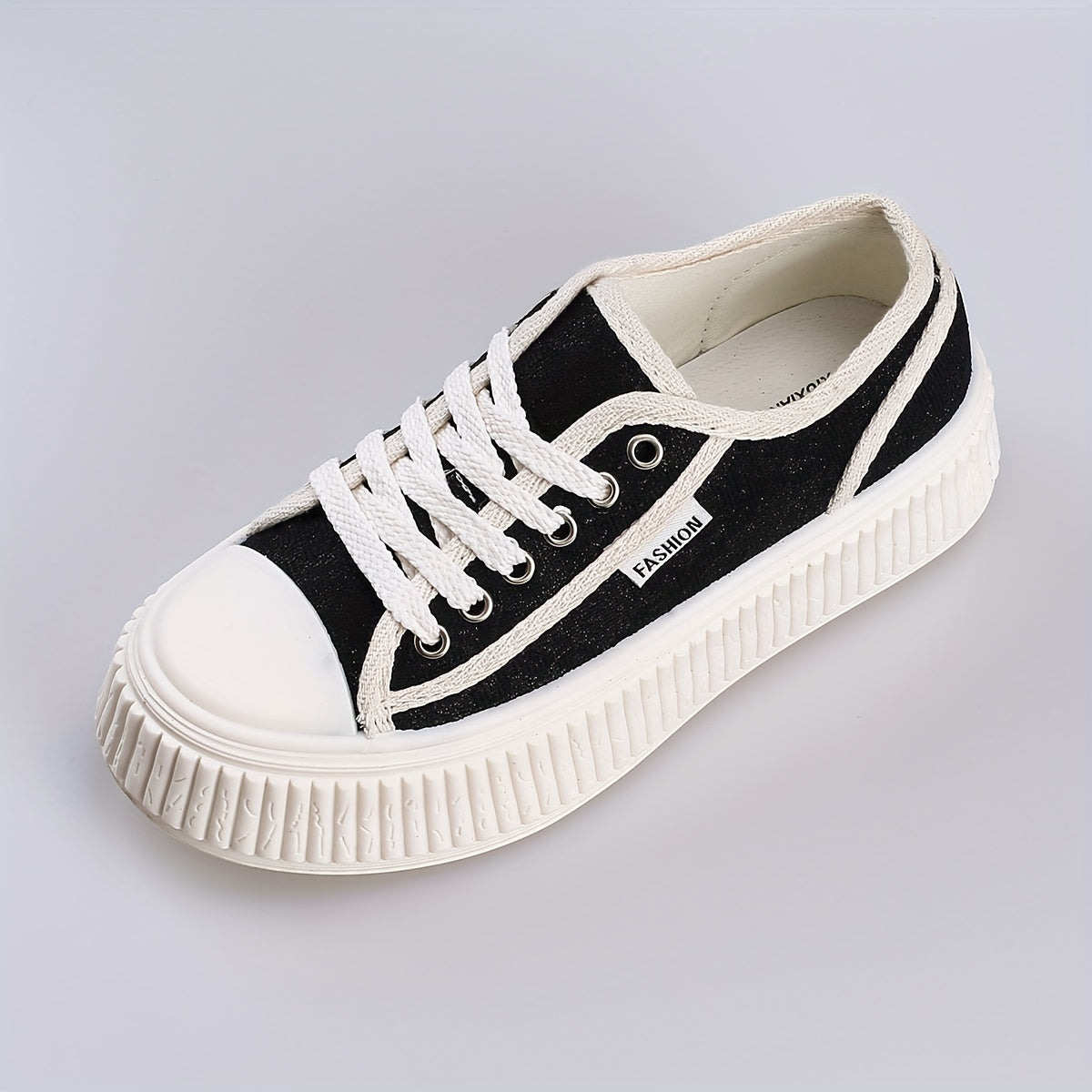 Women's Canvas Lace Up Casual Sneakers Low Top Shoes