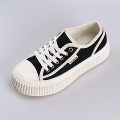 Women's Canvas Lace Up Casual Sneakers Low Top Shoes