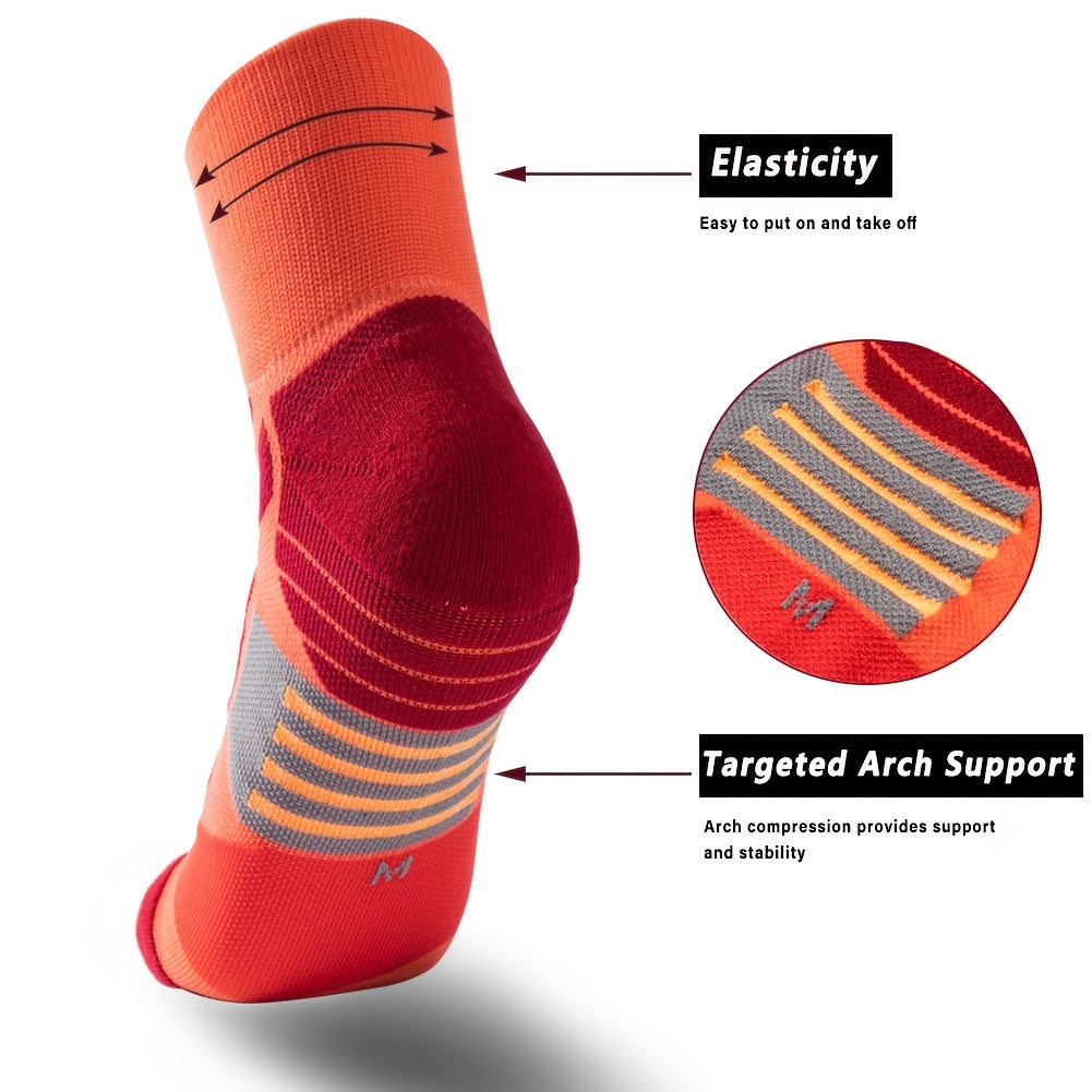 Men's Athletic Cotton Socks with Arch Support Breathable Cushioned for Running