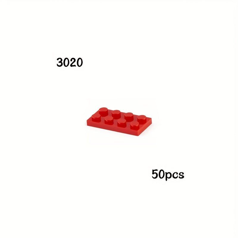 50pcs Bulk Building Blocks Thin Figure Bricks 2X4 Dots Educational