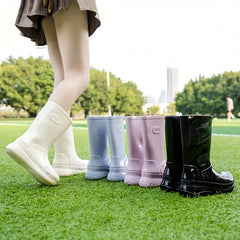 Medium Tube Rain Boots Women Waterproof Outdoor Garden Water Shoes