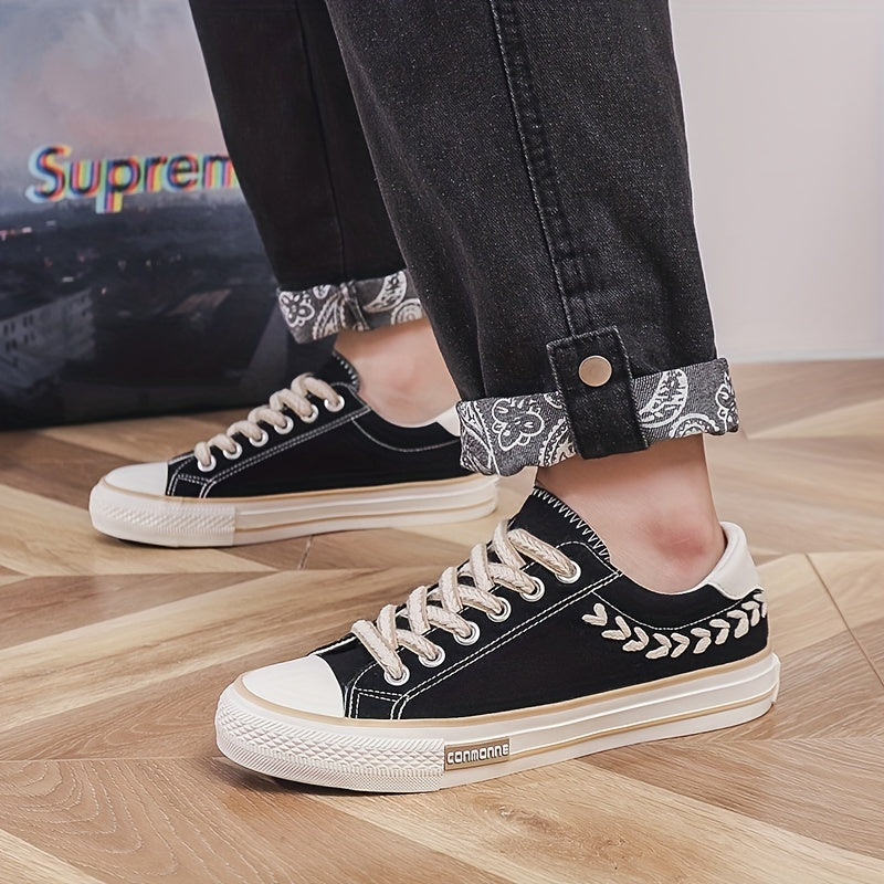 Men's Low Top Canvas Skate Shoes Outdoor Walking Sneakers