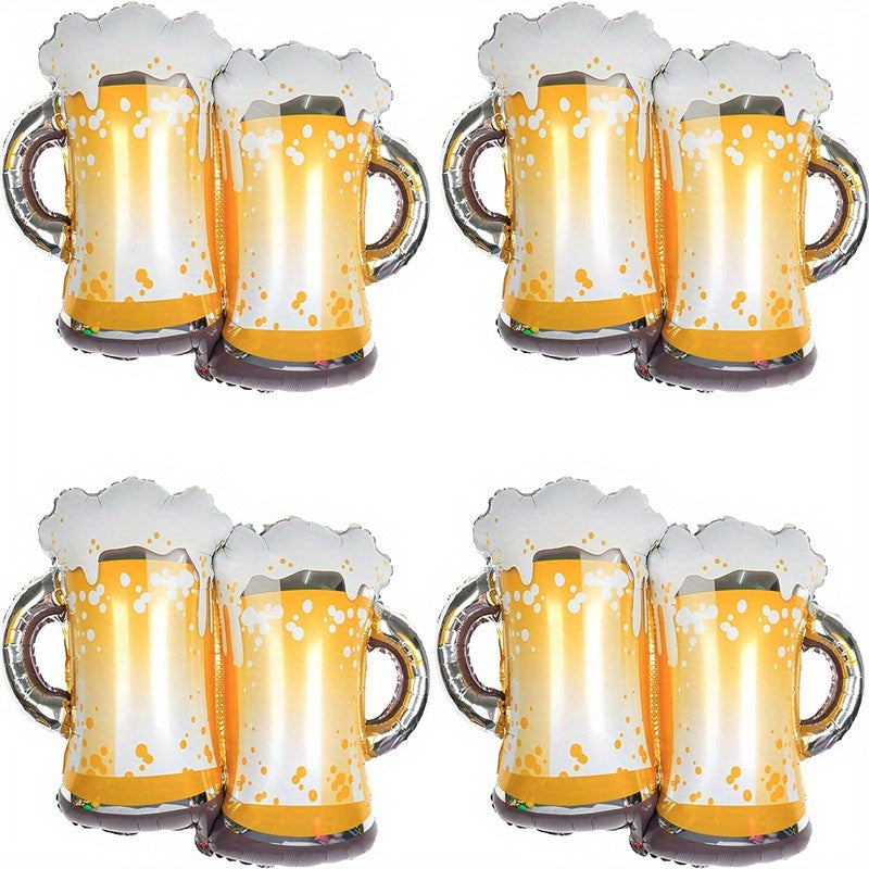 4pcs Eer Mug Balloons Ideal for Beer Parties Aluminum Film Balloons
