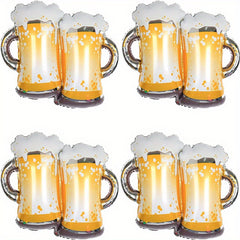 4pcs Eer Mug Balloons Ideal for Beer Parties Aluminum Film Balloons