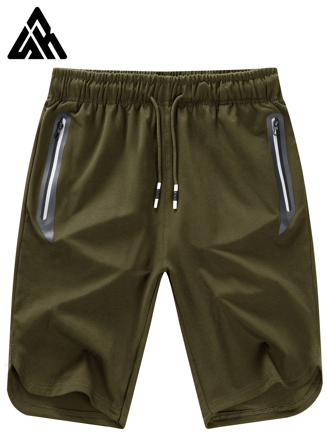 Men's Casual Loose Zipper Pocket Elastic Waist Drawstring Gym Shorts