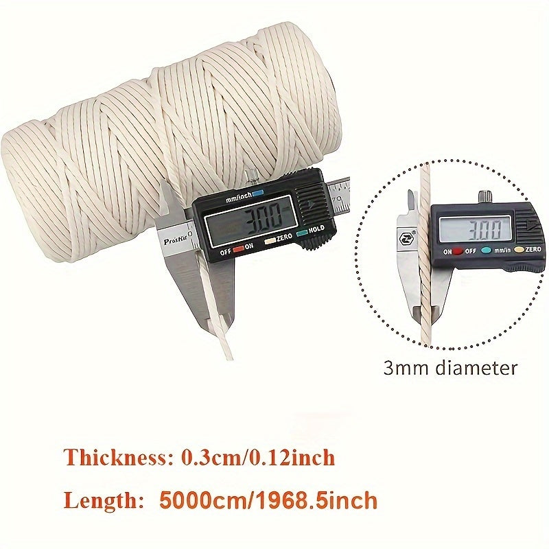 Natural Macrame Cord 55 Yards 3mm 2 Reels