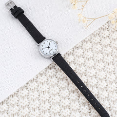 Minimalist Quartz Watch PU Strap Round Dial Daily Wear