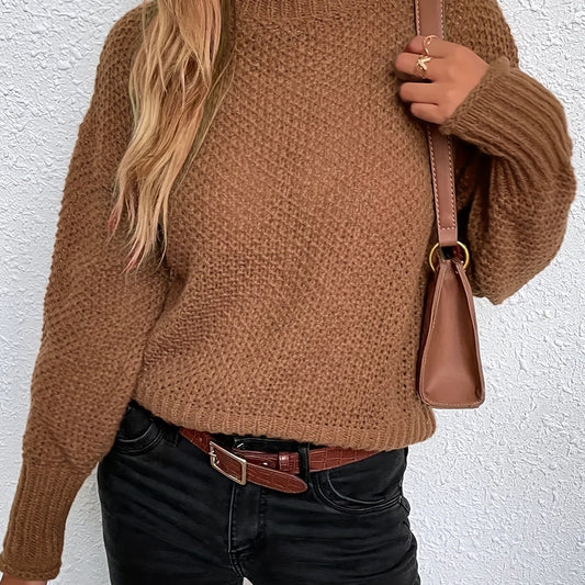 Solid High Neck Stretch Jumper