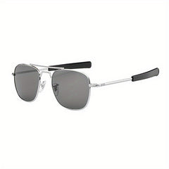 AO Men's Square Frame Metal Anti Light Sunglasses
