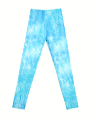 Ice Effect Tie Dyed Girl Leggings Graphic Tights Slim Pants Costume
