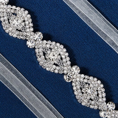 Crystal Rhinestone Bridal Belt Wedding Dress Sash Organza