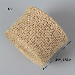 Linen Roll Woven Jute Fabric Sash Edge DIY Material Christmas Wedding Decor