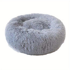 Cozy Round Pet Bed with Warming Mat & Removable Pillow