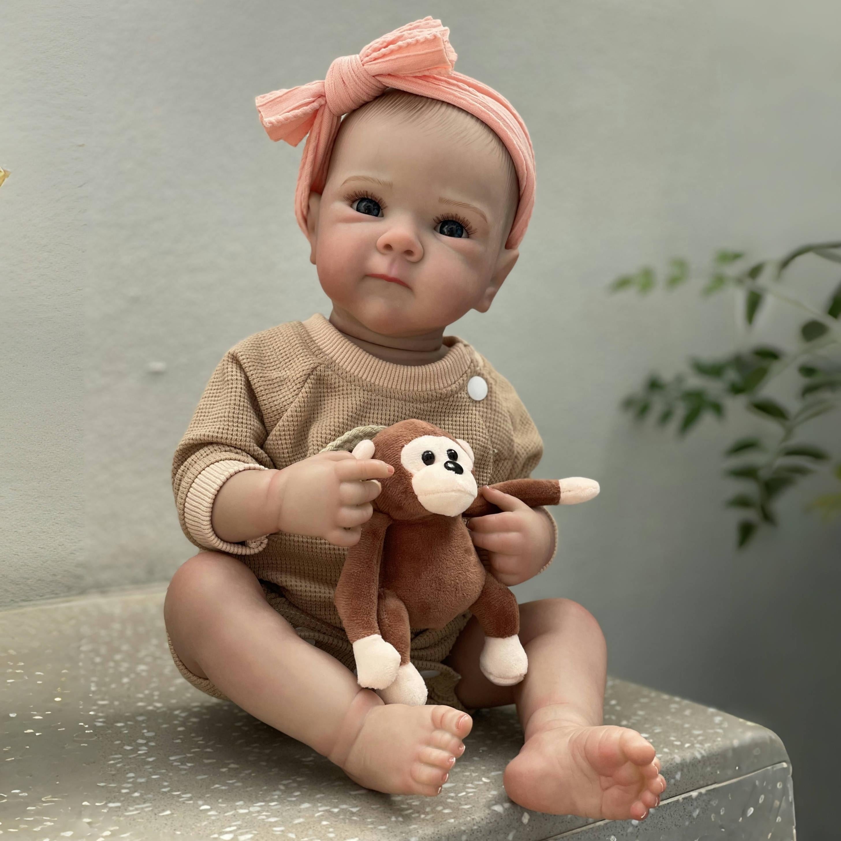 Vinyl Girl Bettie Full Body Soft Vinyl Bebe Reborn Doll with Lifelike Hair