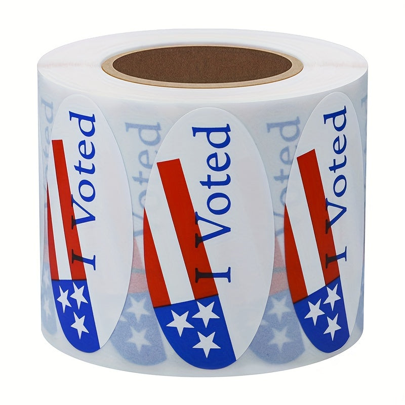500pcs Oval American Flag I Voted Voting Election Stickers
