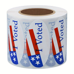 500pcs Oval American Flag I Voted Voting Election Stickers