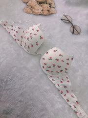 Floral Print Scoop Bra Women's Lingerie