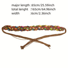 Boho Candy Beaded Belt for Women Vintage Dress Girdle