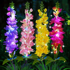 Solar Garden Lights Upgrade Delphinium Waterproof Solar Flower Lights
