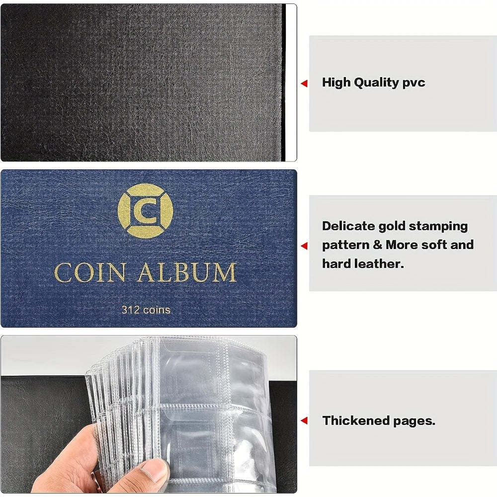 312 Pockets Coins Collecting Album Display Organizer Case