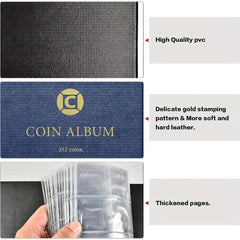 312 Pockets Coins Collecting Album Display Organizer Case