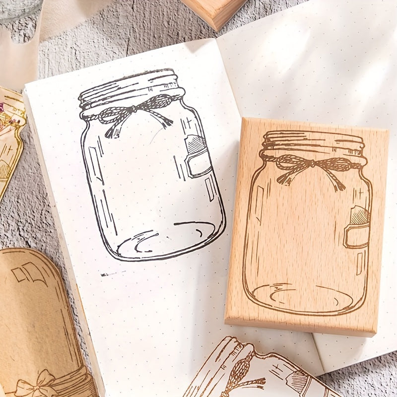 Wooden Bottle Stamp for DIY Craft Decoration